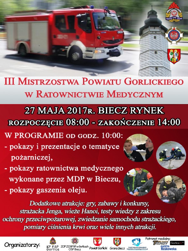 III Mistrzostwa Powiatu Gorlickiego w Ratownictwie Medycznym - Biecz 27 maja 2017
