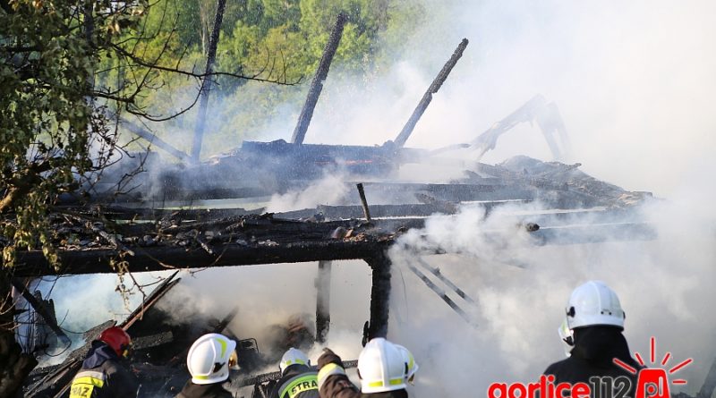 Pożar drewnianego budynku gospodarczego w miejscowości Staszkówka