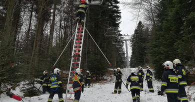 Strażacy ćwiczyli na obiekcie Ski Park Magura w Małastowie