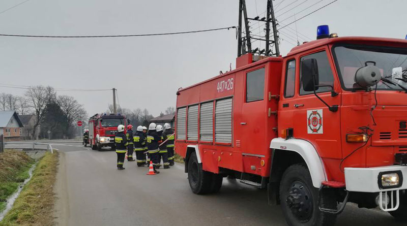 Pożar transformatora w miejscowości Libusza