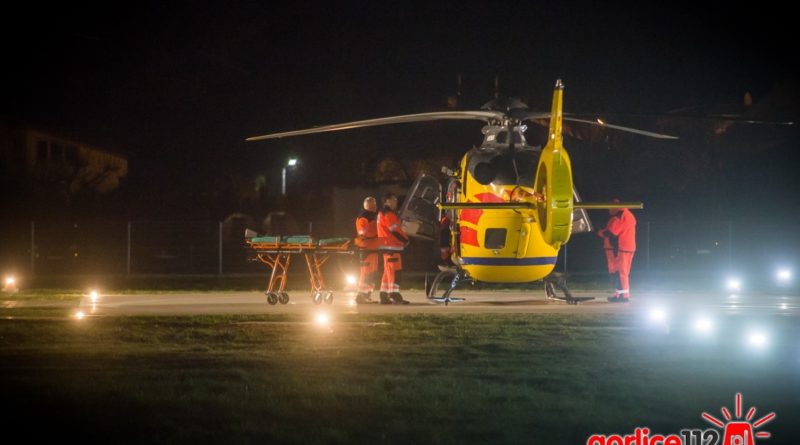 Gorlice: LPR przyleciał do gorlickiego szpitala po poszkodowaną z wypadku w Tuchowie