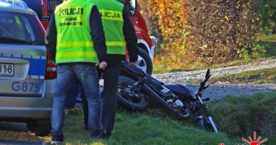 Sitnica: tragiczny wypadek motocyklisty